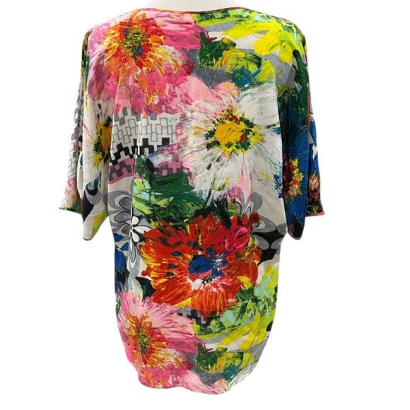 Vintage James World Cold Shoulder Rayon Resort Blouse - Picture 3 of 8